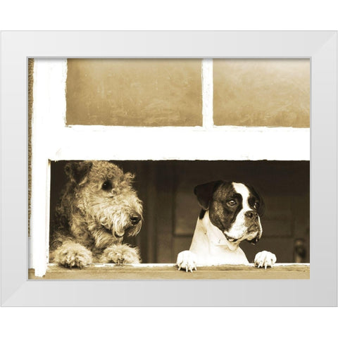 Waiting for Godot White Modern Wood Framed Art Print by Anonymous