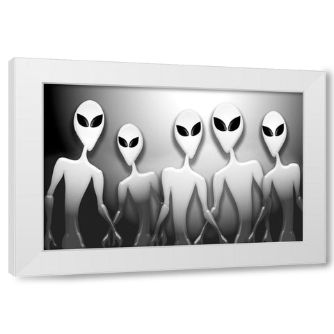 Anyone Home? White Modern Wood Framed Art Print by Anonymous