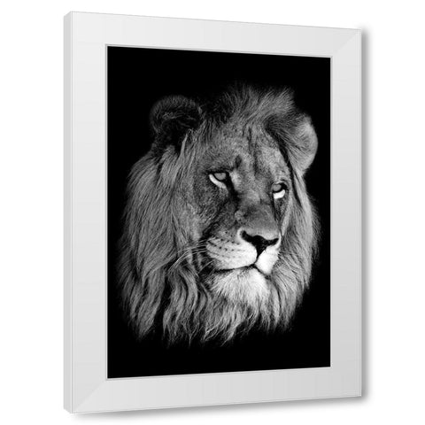 Lion King White Modern Wood Framed Art Print by Anon