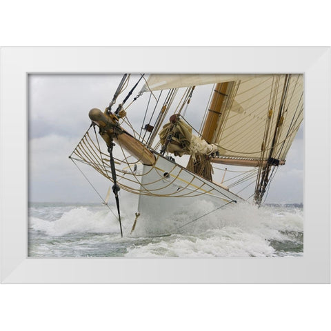 Breaking the Waves White Modern Wood Framed Art Print by Anonymous