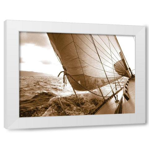 Sailing Towards the Sun White Modern Wood Framed Art Print by Anonymous