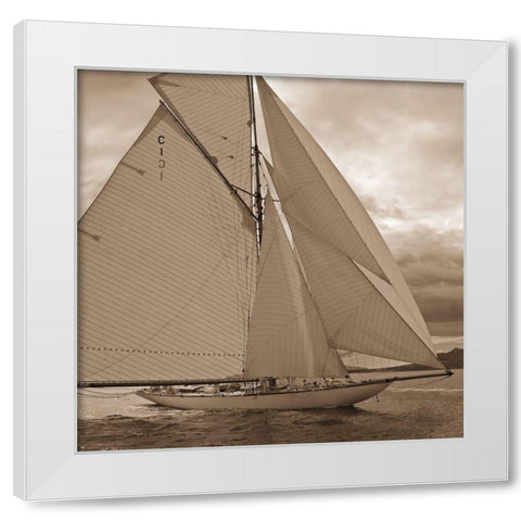 All Sails Unfurled White Modern Wood Framed Art Print by Anonymous