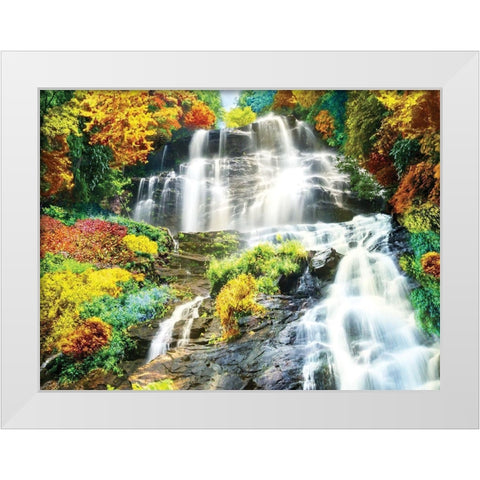 Majestic Falls White Modern Wood Framed Art Print by Anonymous