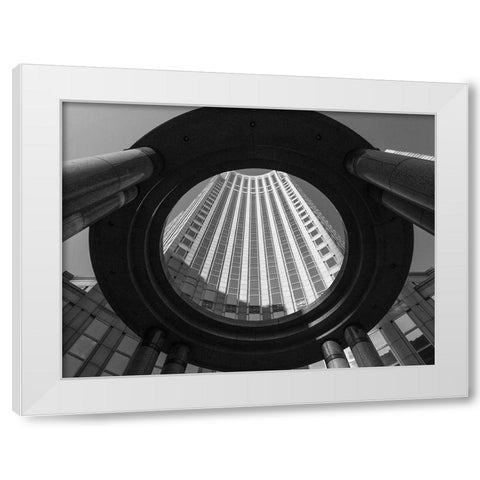 Circular Perspective White Modern Wood Framed Art Print by Graciet, Stephane