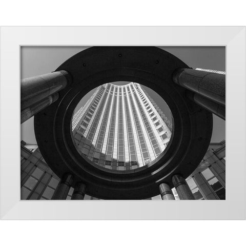 Circular Perspective White Modern Wood Framed Art Print by Graciet, Stephane