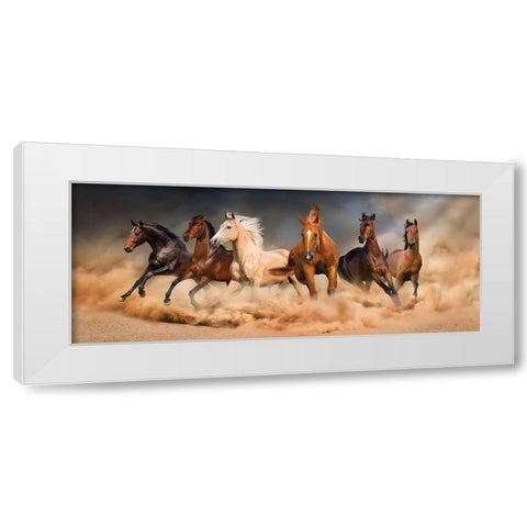 Desert Run White Modern Wood Framed Art Print by Svetlana