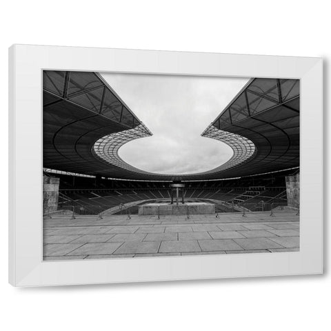 Stadium White Modern Wood Framed Art Print by Graciet, Stephane