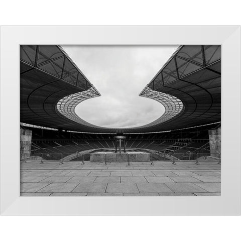 Stadium White Modern Wood Framed Art Print by Graciet, Stephane