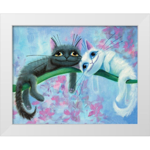 Lazy Day White Modern Wood Framed Art Print by Leov, K