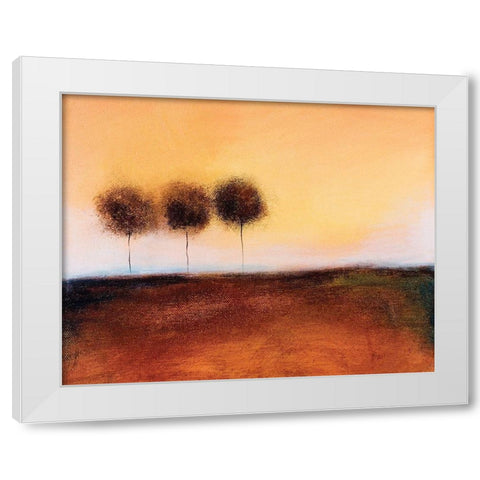 Three Trees White Modern Wood Framed Art Print by Giordano, V.