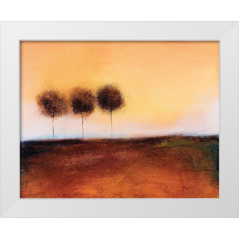 Three Trees White Modern Wood Framed Art Print by Giordano, V.