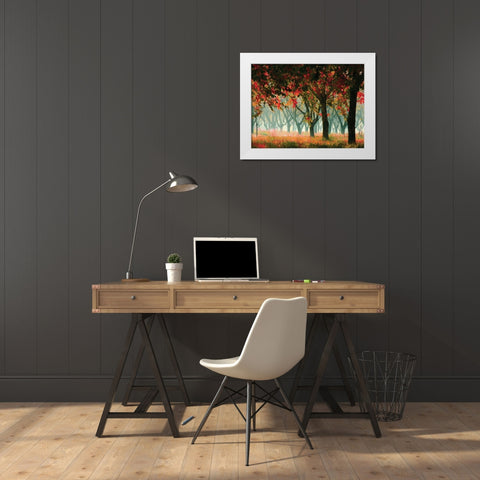 Fall Forest White Modern Wood Framed Art Print by Zsolnai