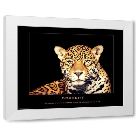 Bravery White Modern Wood Framed Art Print by Anonymous