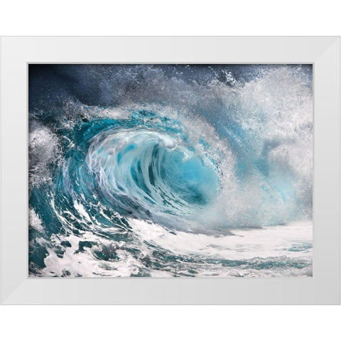 Thunder Wave White Modern Wood Framed Art Print by Anonymous