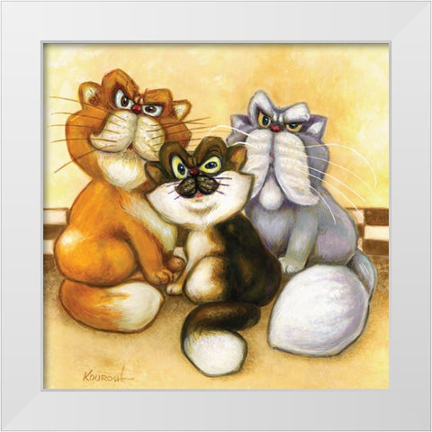 Three Generations White Modern Wood Framed Art Print by Kourosh