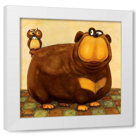 Heres Looking at You White Modern Wood Framed Art Print by Kourosh