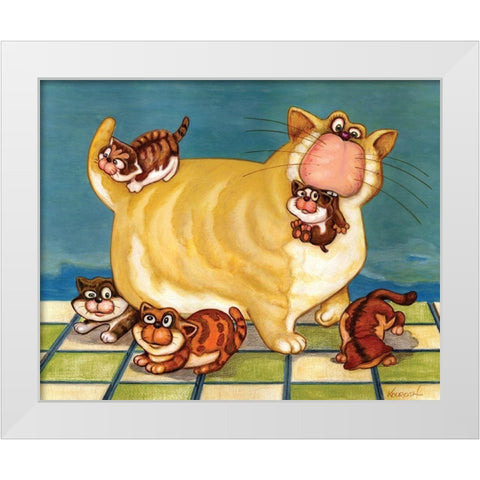 A Womans Work in Never Done White Modern Wood Framed Art Print by Kourosh