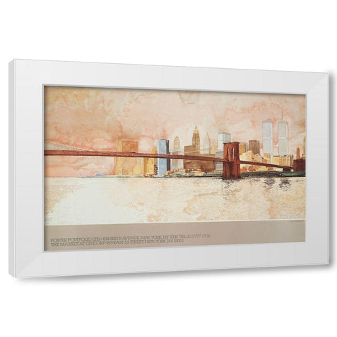 Brooklyn Bridge II White Modern Wood Framed Art Print by Unknown