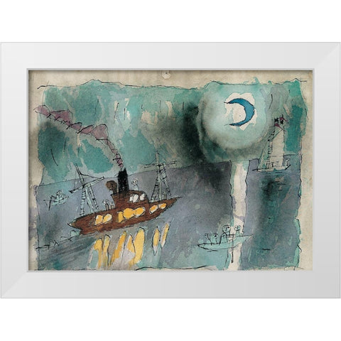 Shipwreck White Modern Wood Framed Art Print by Unknown