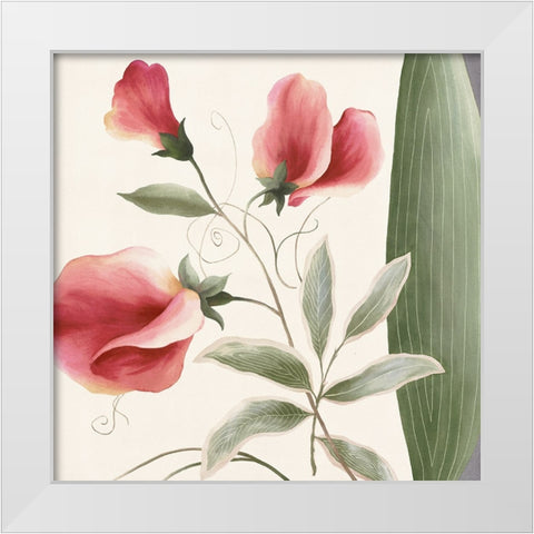 Passion Flower White Modern Wood Framed Art Print by Unknown