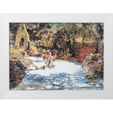 In the Park White Modern Wood Framed Art Print by Unknown