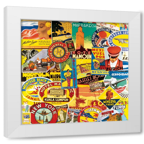 Around the World White Modern Wood Framed Art Print by Unknown