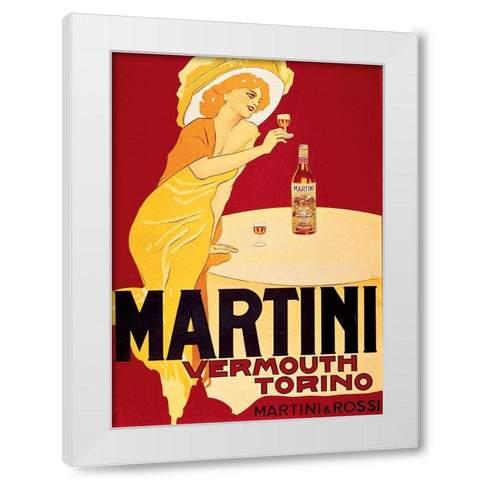 Martini White Modern Wood Framed Art Print by Unknown
