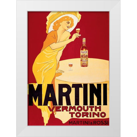 Martini White Modern Wood Framed Art Print by Unknown