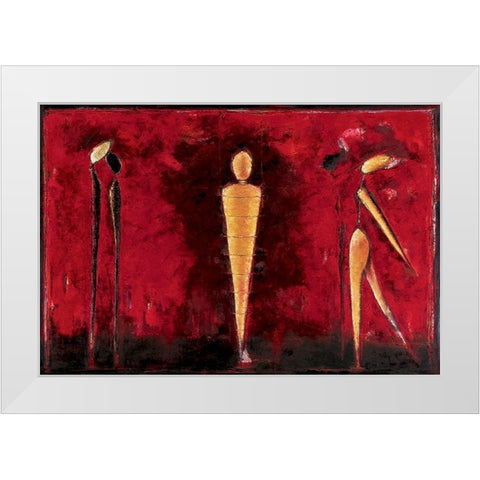 Red Mummy White Modern Wood Framed Art Print by Unknown