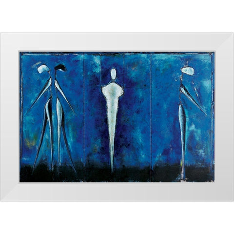 Blu Mummy White Modern Wood Framed Art Print by Unknown