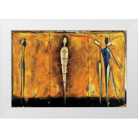Orange Mummy White Modern Wood Framed Art Print by Unknown