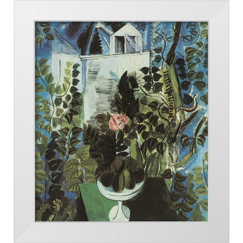 In the Garden White Modern Wood Framed Art Print by Unknown