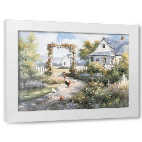 Seaside Cottage II White Modern Wood Framed Art Print by Unknown