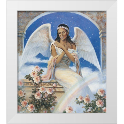 Black Angel White Modern Wood Framed Art Print by Unknown