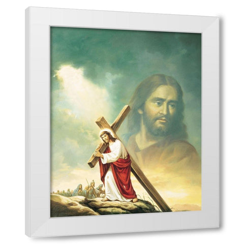 The Cross White Modern Wood Framed Art Print by Unknown