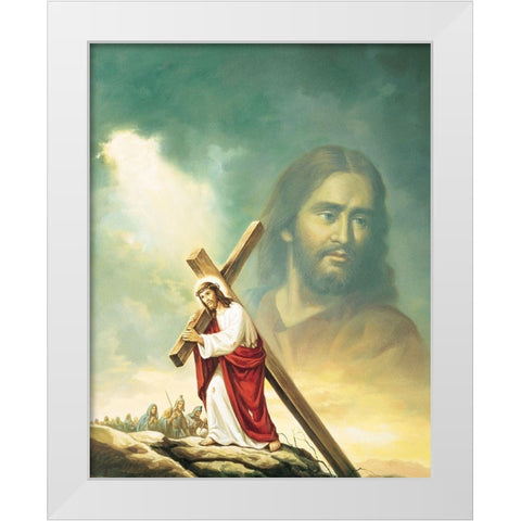 The Cross White Modern Wood Framed Art Print by Unknown
