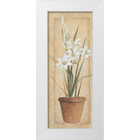 Potted Lily White Modern Wood Framed Art Print by Unknown