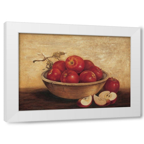 Bowl of Apples White Modern Wood Framed Art Print by Unknown