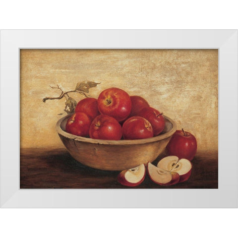 Bowl of Apples White Modern Wood Framed Art Print by Unknown