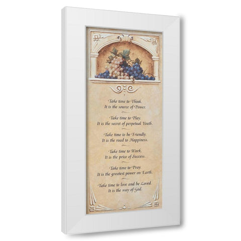 Take Time White Modern Wood Framed Art Print by Unknown
