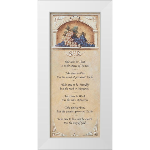Take Time White Modern Wood Framed Art Print by Unknown