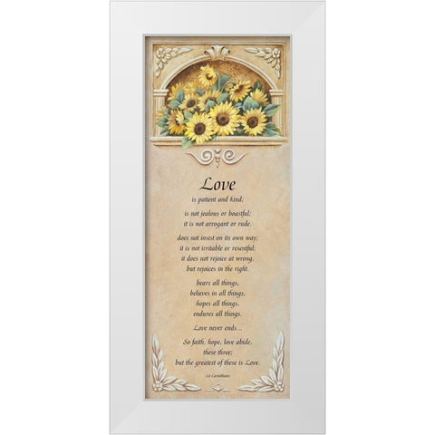 Love is Patient White Modern Wood Framed Art Print by Unknown