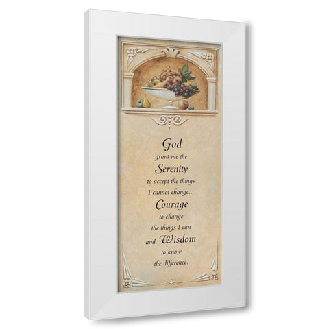 Serenity Prayer White Modern Wood Framed Art Print by Unknown