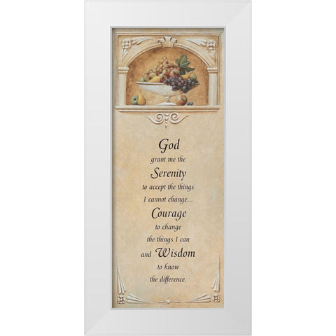 Serenity Prayer White Modern Wood Framed Art Print by Unknown