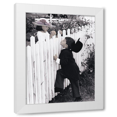 Puppy Love White Modern Wood Framed Art Print by Unknown