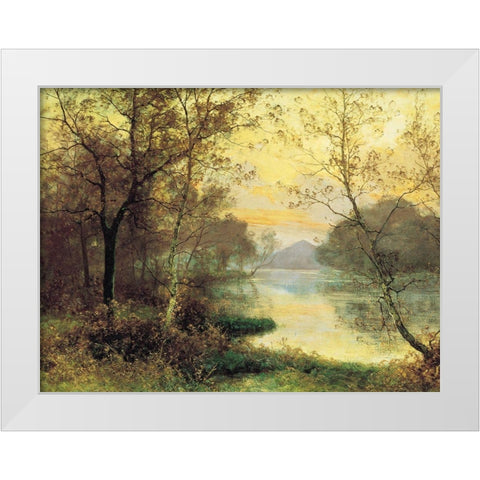 Birch Trees White Modern Wood Framed Art Print by Unknown