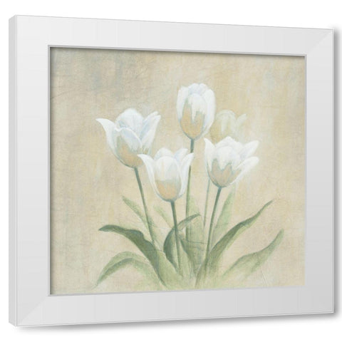 White Tulips White Modern Wood Framed Art Print by Unknown