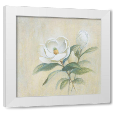 White Flower White Modern Wood Framed Art Print by Unknown