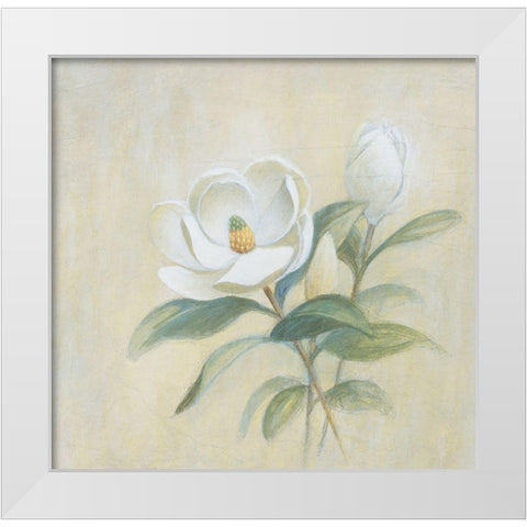 White Flower White Modern Wood Framed Art Print by Unknown