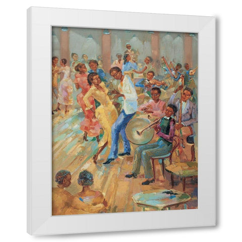 Dance Time II White Modern Wood Framed Art Print by Unknown